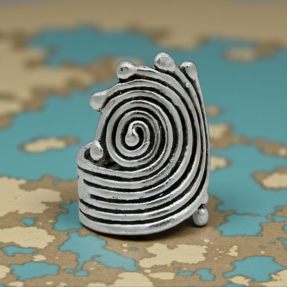 🆕️Turkish Handmade Adjustable Spiral Ring Zamak Artisan Trendy Statement Piece - Picture 5 of 15